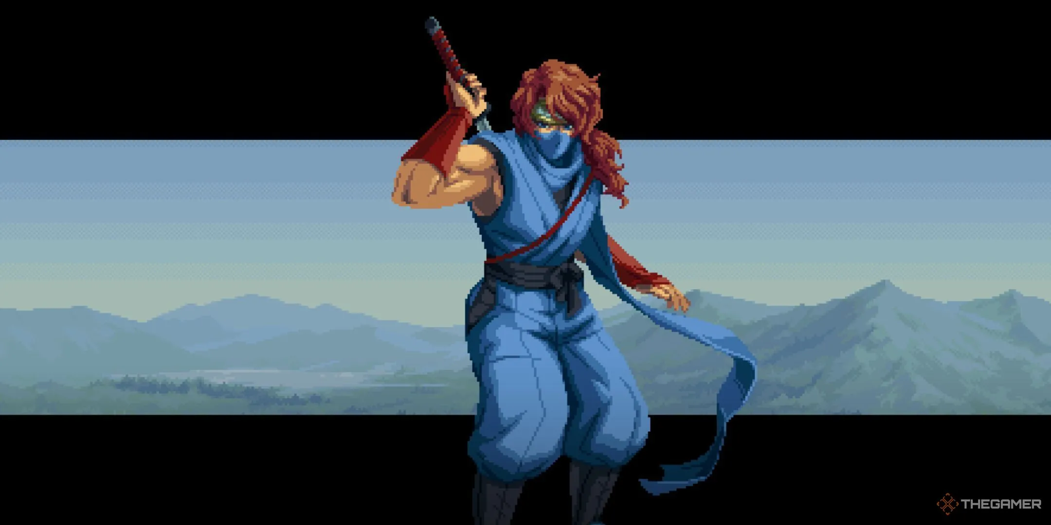 Hai nhân vật Kenji và Kumori trong một phân cảnh của Ninja Gaiden: Ragebound