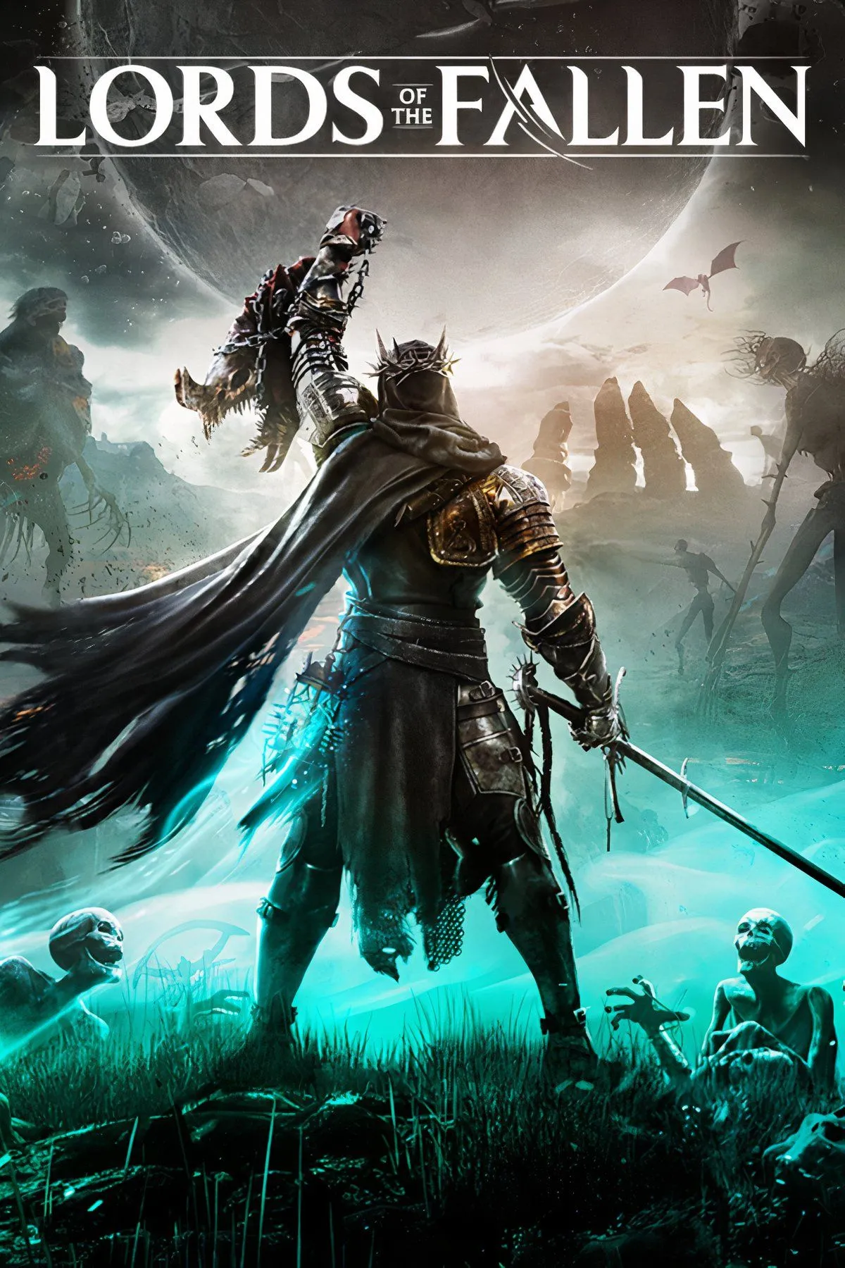 Hình ảnh minh họa game Lords of the Fallen với nhân vật chính và logo game, liên quan đến thông tin giảm giá vĩnh viễn phiên bản kỹ thuật số.