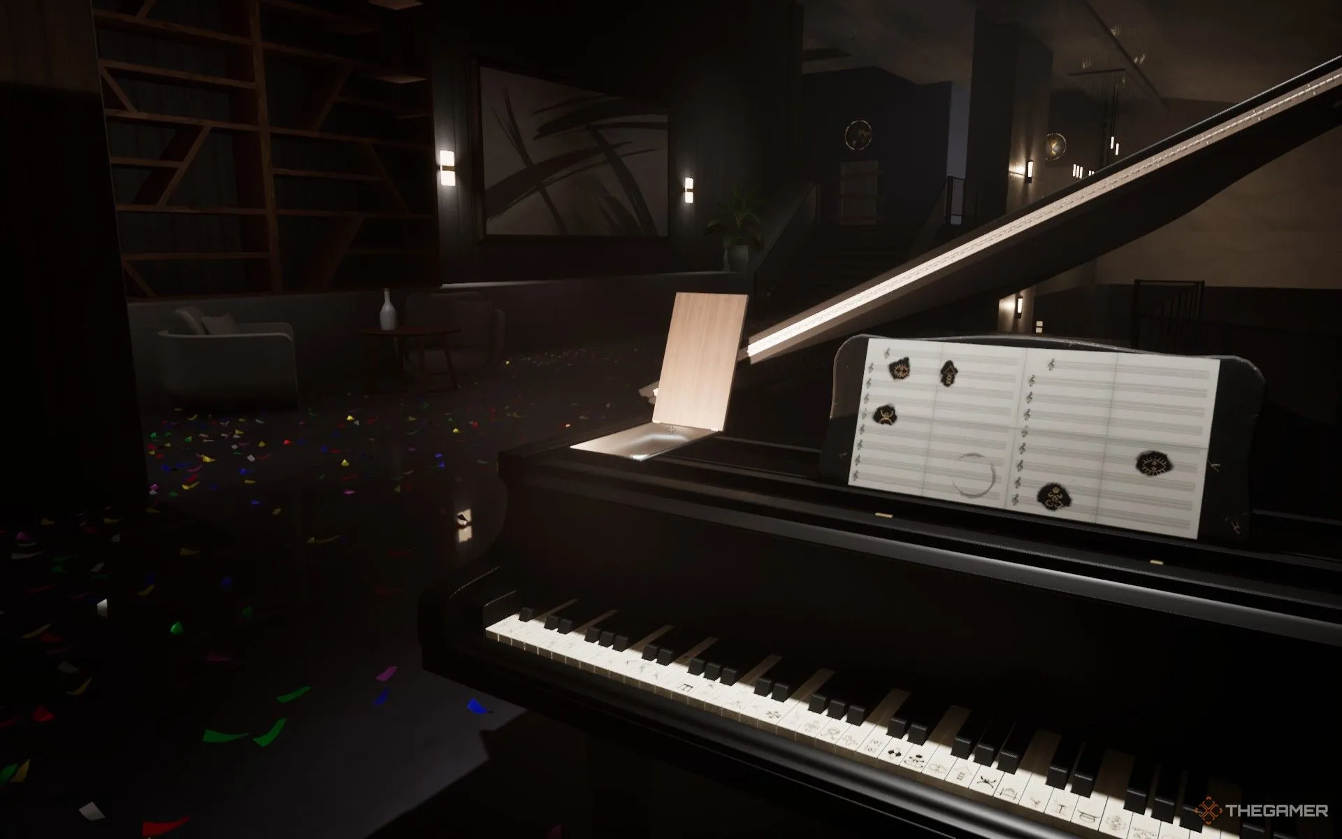 Hướng dẫn lấy băng cassette từ ngăn bí mật của đàn piano sau khi giải đố trong Dead Take