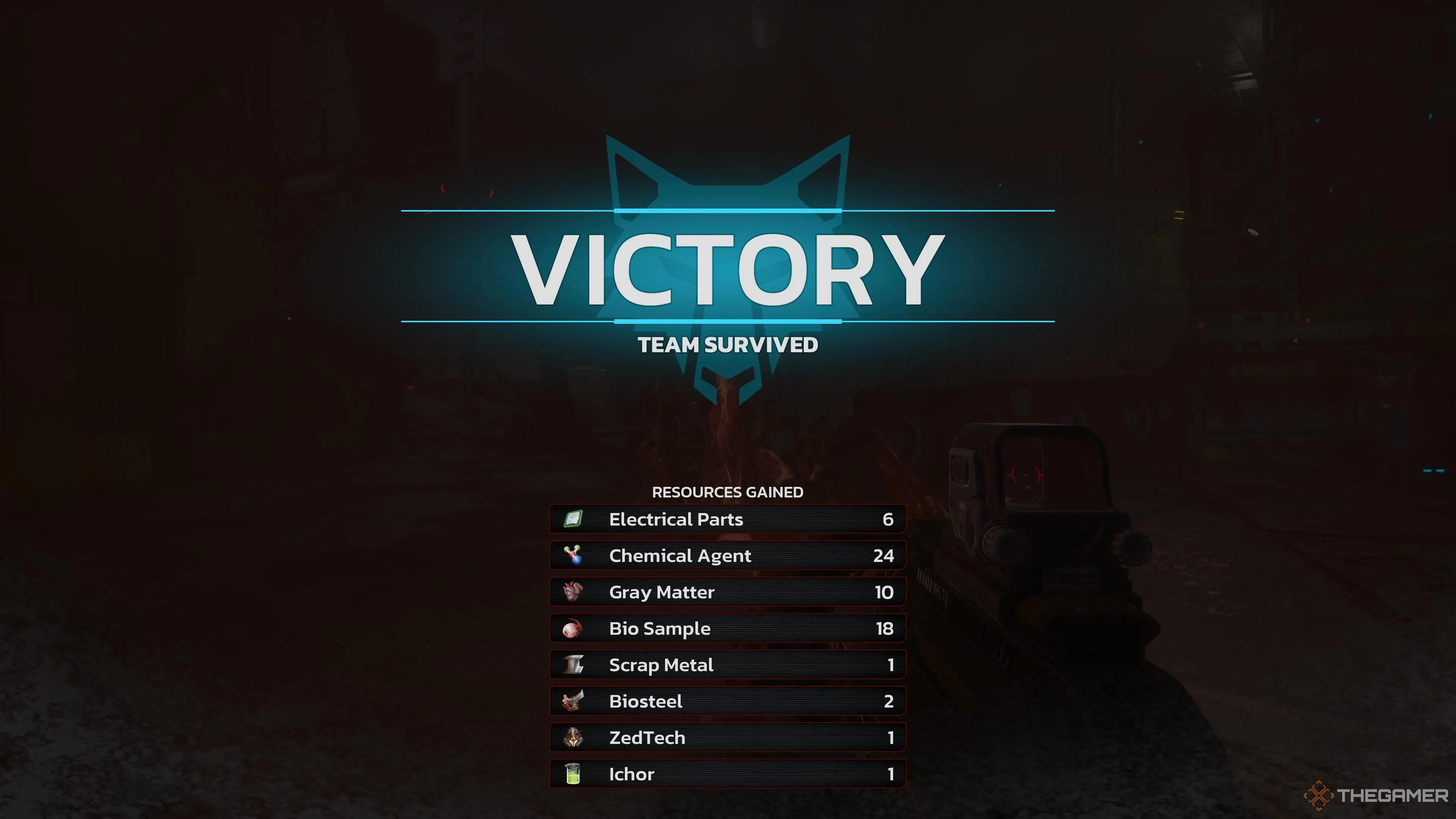 Màn hình chiến thắng và các tài nguyên người chơi kiếm được sau trận đấu Killing Floor 3