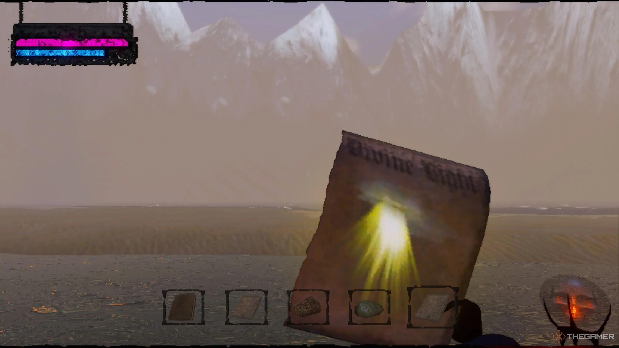 Mô tả người chơi sử dụng phép Divine Light hồi máu trong Mage Arena.