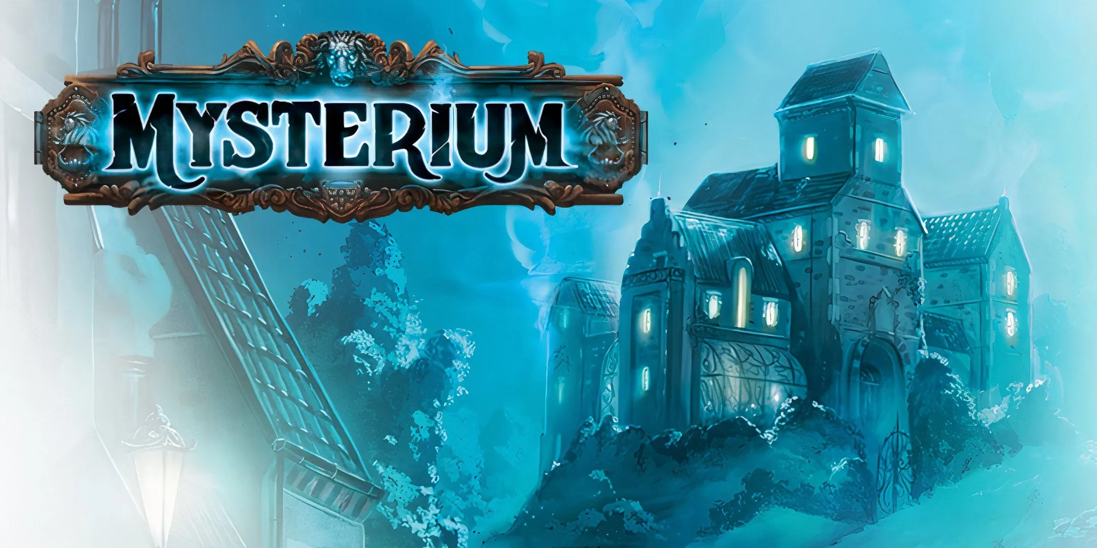 Mysterium hộp game và các lá bài minh họa phong cách huyền bí, game board hợp tác dễ dạy luật
