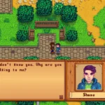 Người chơi gặp gỡ Shane trong thị trấn Stardew Valley