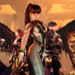 Nhân vật Eve và đồng đội của cô ấy trong game Stellar Blade, một game hành động nổi bật với thiết kế nhân vật nữ ấn tượng.