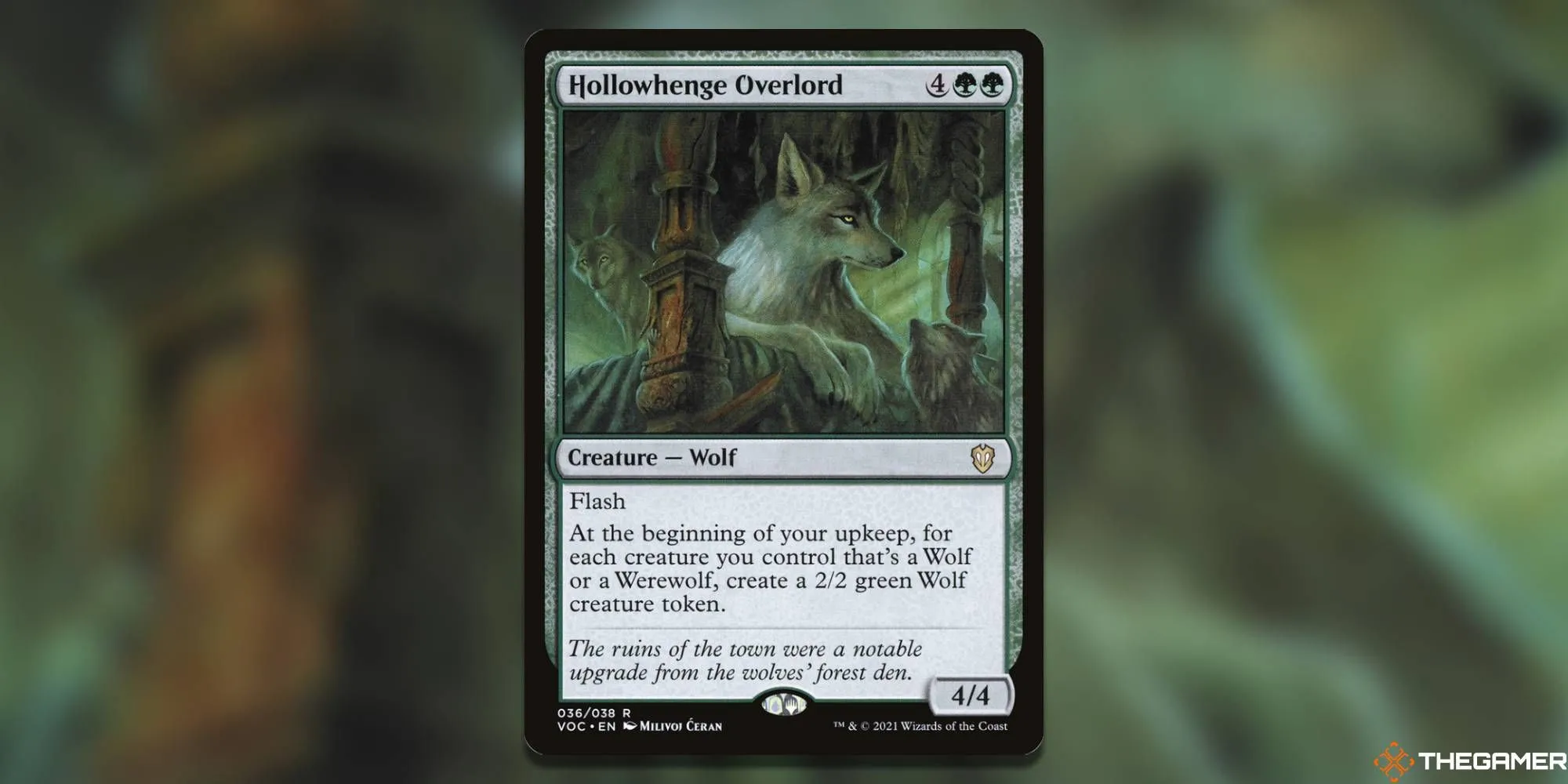Thẻ Hollowhenge Overlord trong Magic The Gathering tạo token Wolves