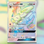 Thẻ Sylveon GX Secret Rare từ bộ Guardians Rising của Pokemon TCG.