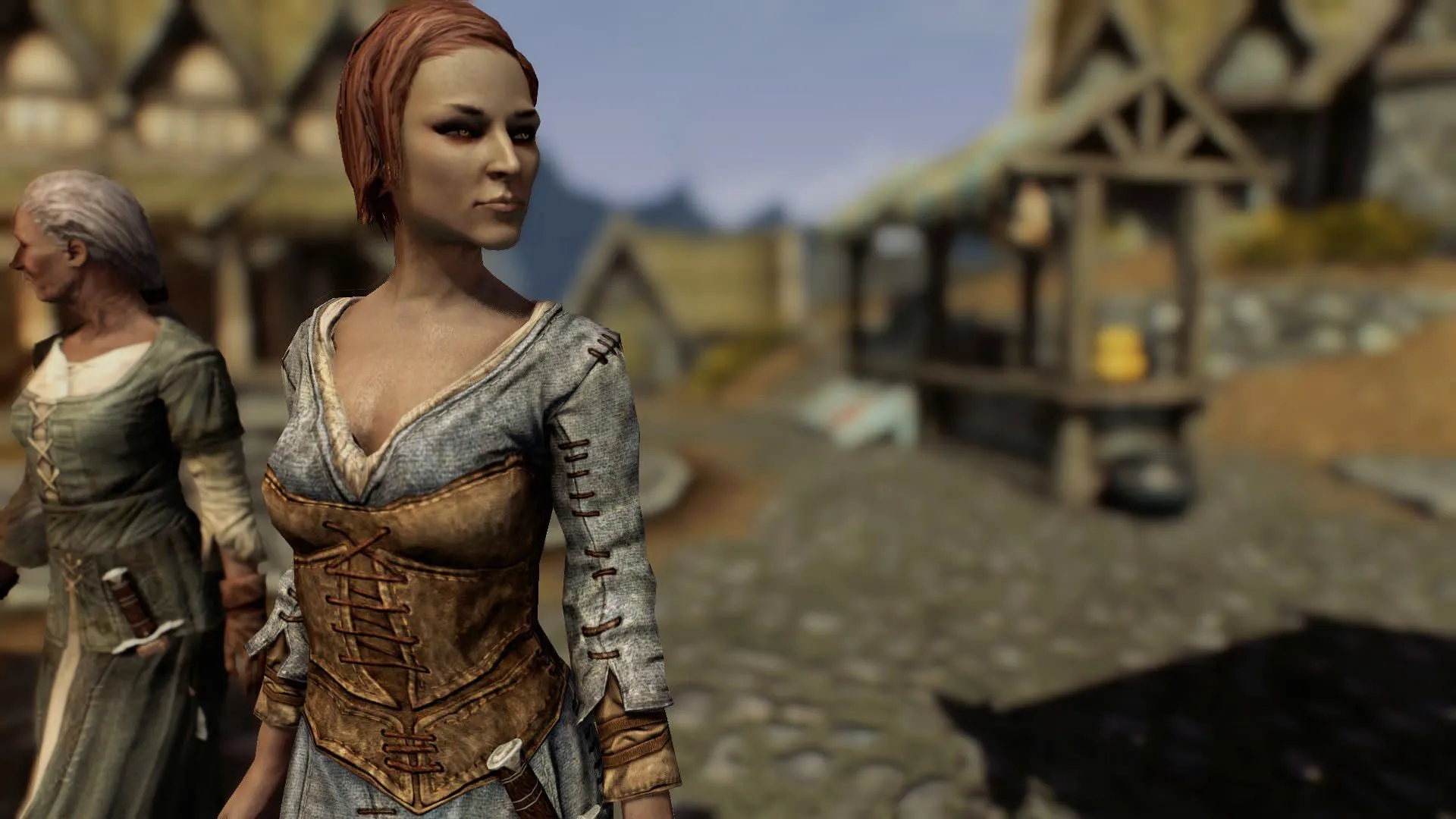 Ysolda, một NPC quan trọng trong nhiệm vụ A Night To Remember của Skyrim, đang dạo chợ Whiterun.