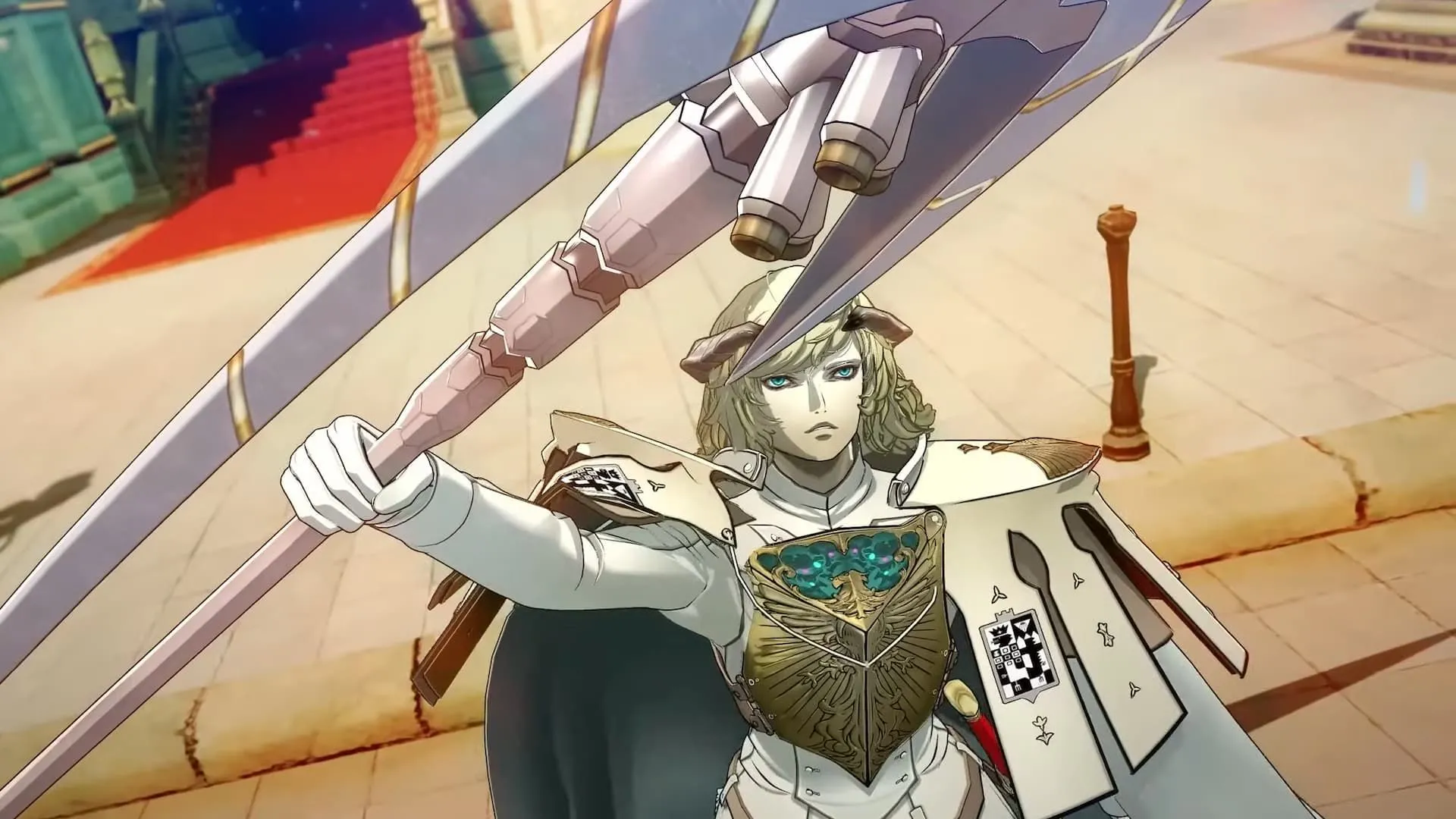 Áp phích Metaphor: ReFantazio với thanh phản diện cắm xuống nền tưởng tượng