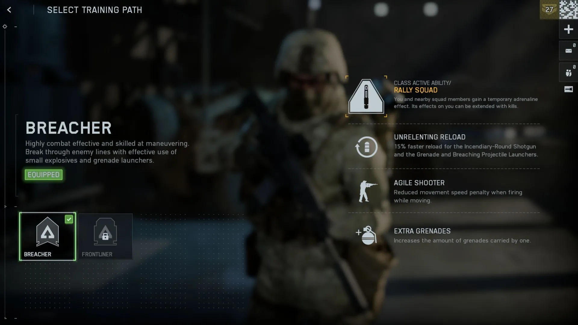 Assault Breacher với lựu đạn và cơ động chiến trường