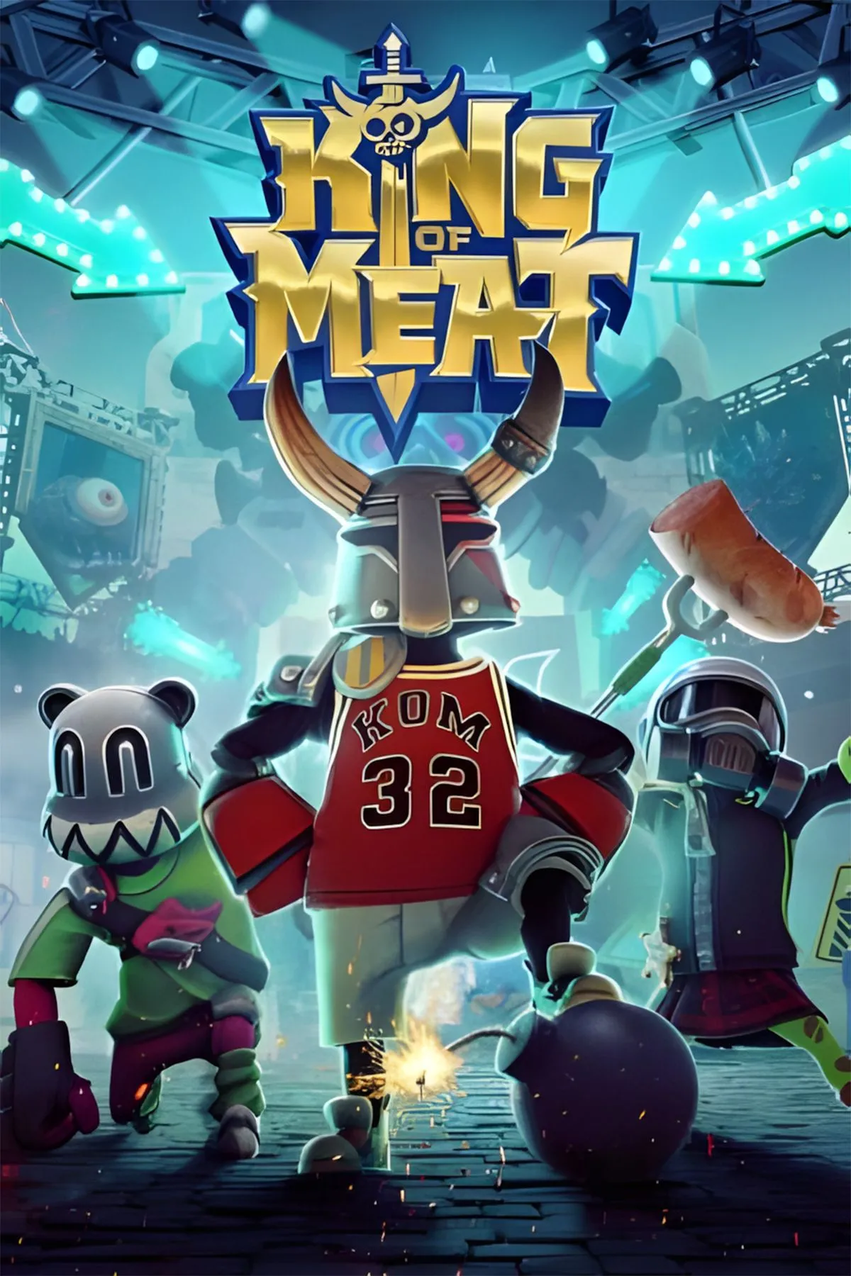 Bìa King of Meat: hình ảnh cover đầy màu sắc, phong cách soft-play và đồ họa hoạt họa