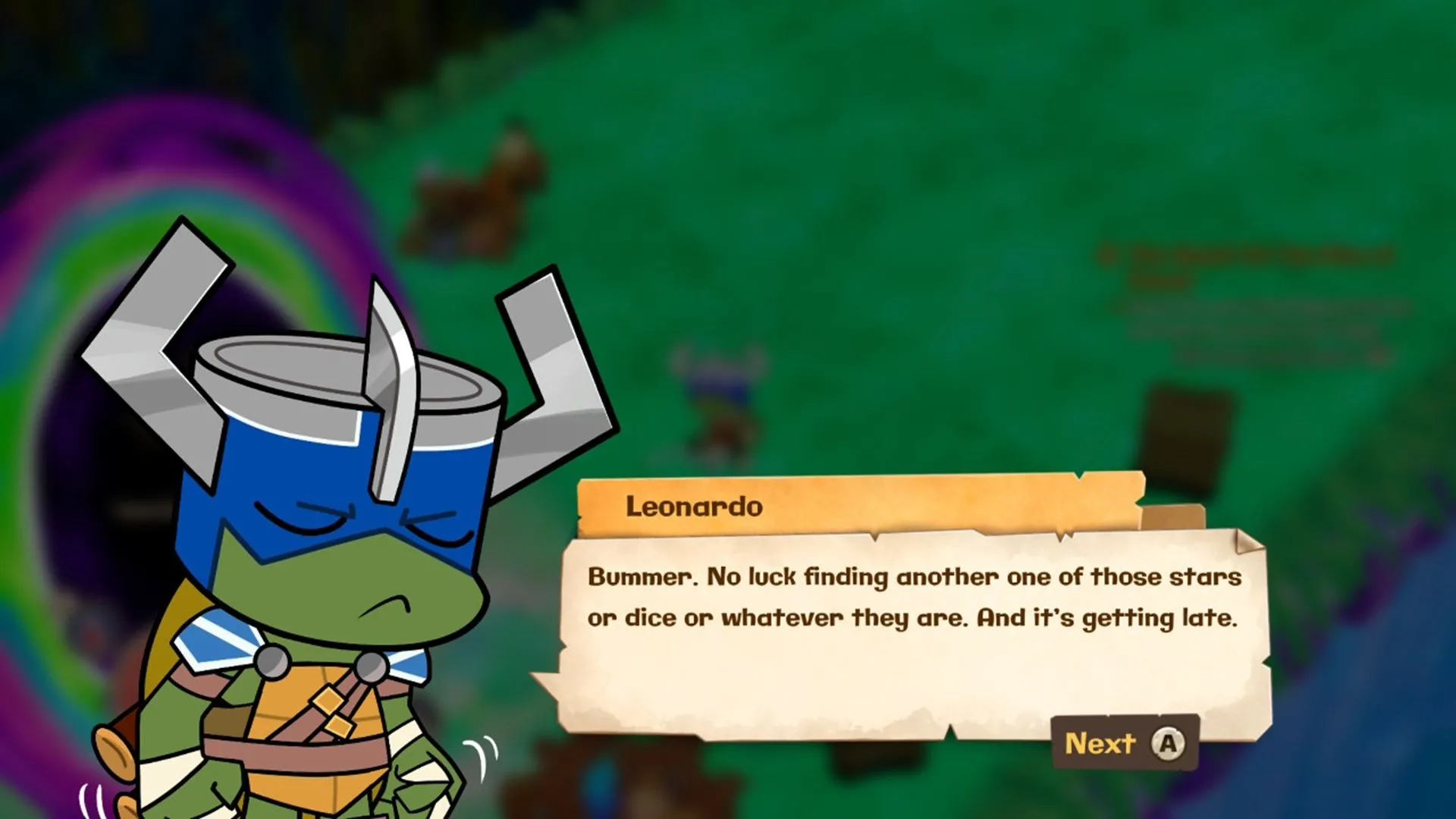 Cảnh đối thoại với Leo trong game, thể hiện sự đầu tư về thoại và nhân vật