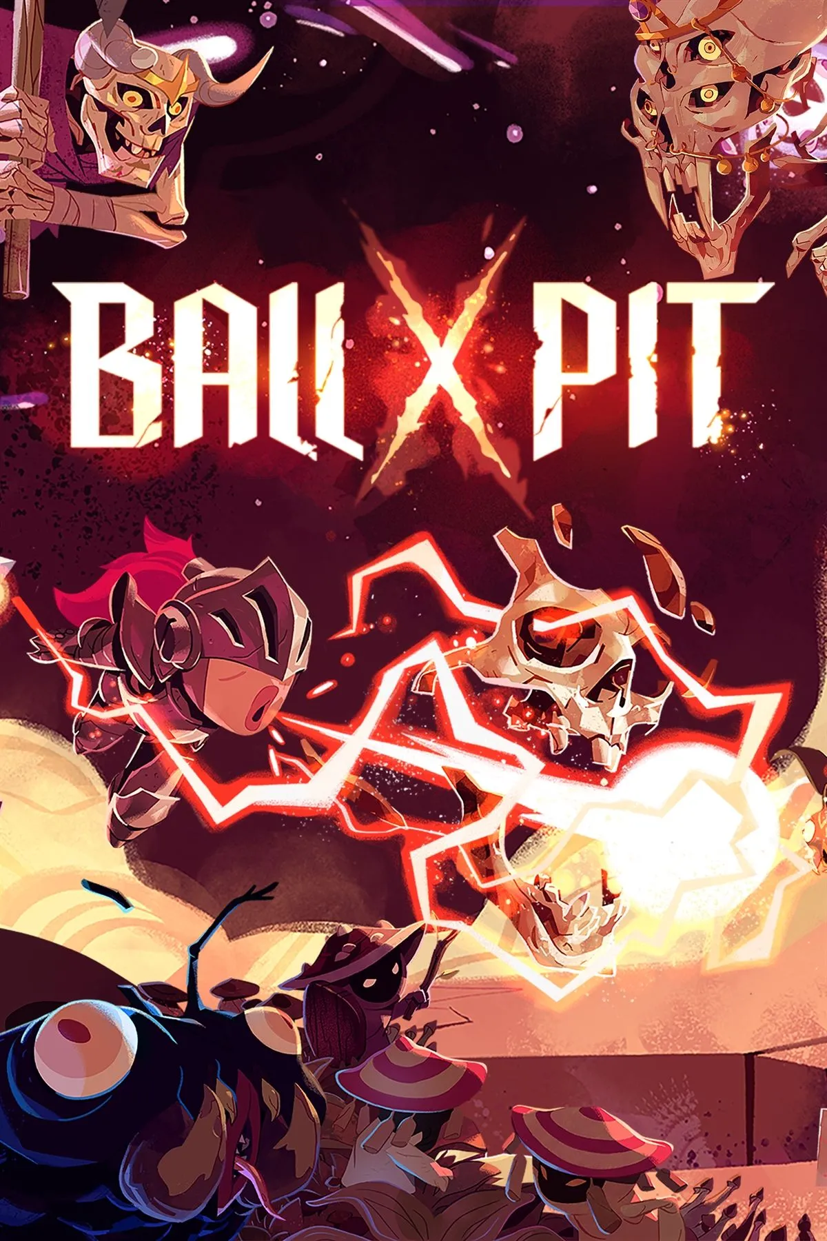 Cover art Ball X Pit phong cách arcade và màu sắc nổi bật