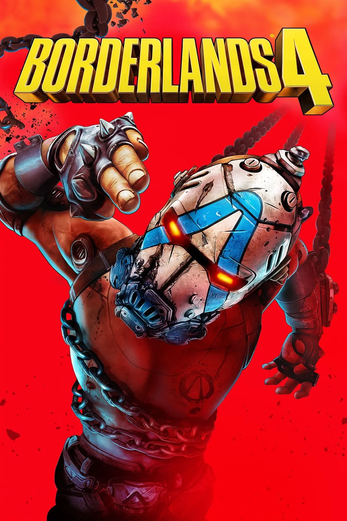 Cover art Borderlands 4 thể hiện phong cách đồ họa và nhân vật chính của game, thông tin nền tảng PS5, Xbox Series X|S và PC