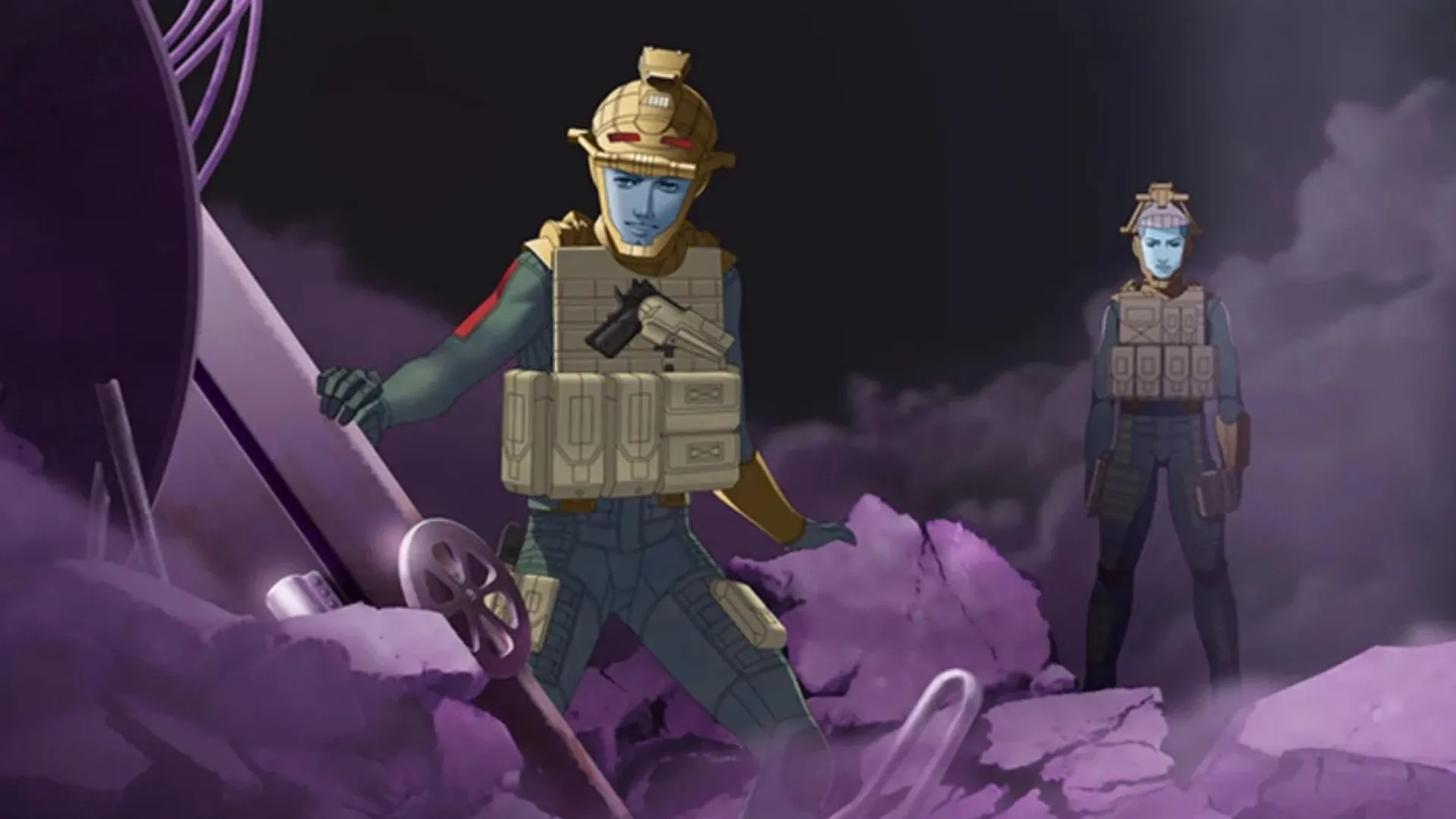 Đội tác chiến khảo sát Schwarzwelt trong Strange Journey Redux, bầu không khí khoa học viễn tưởng đen tối