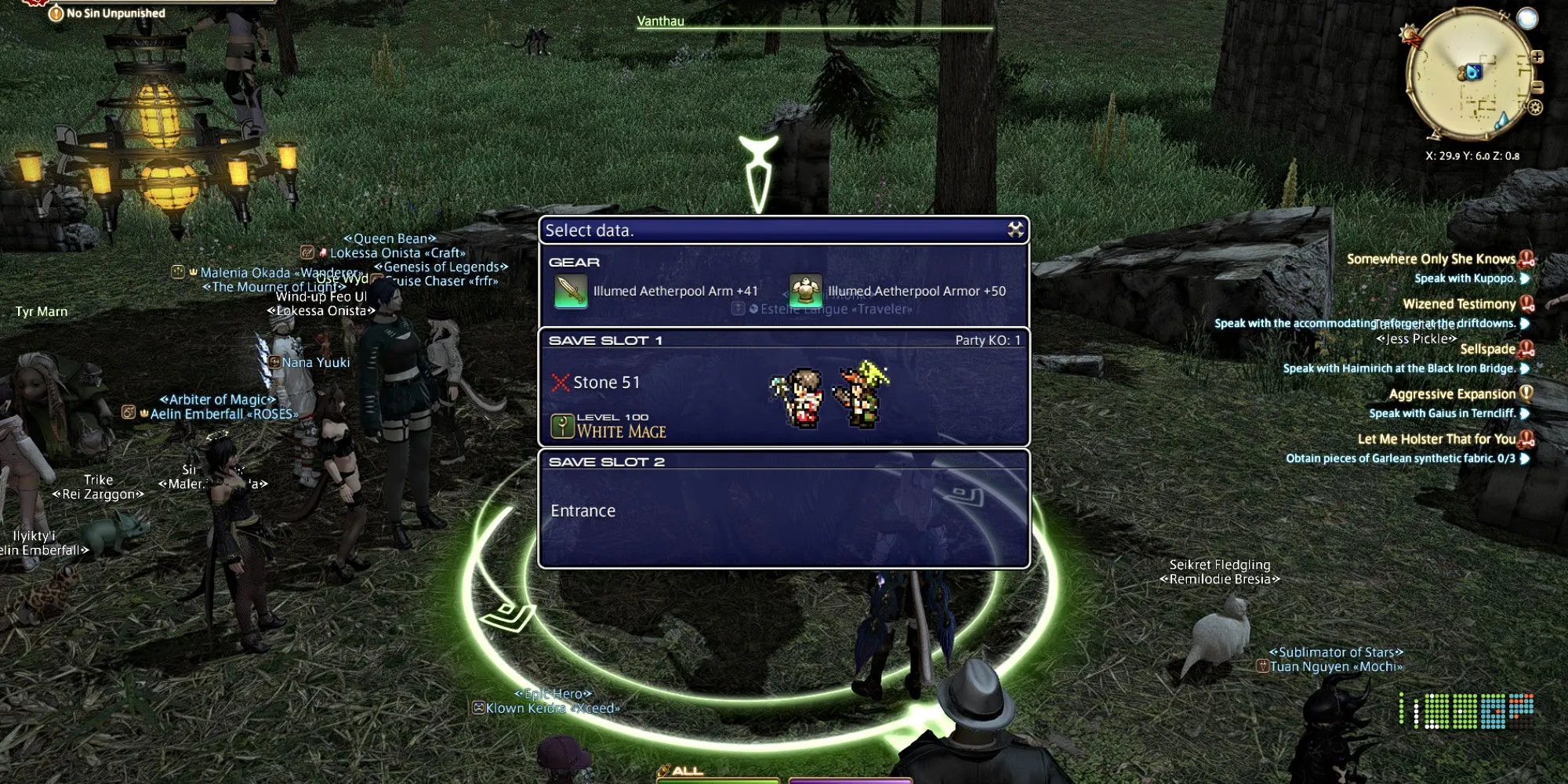 Giao diện save slot và tùy chọn reset/tiếp tục trong Pilgrim's Traverse