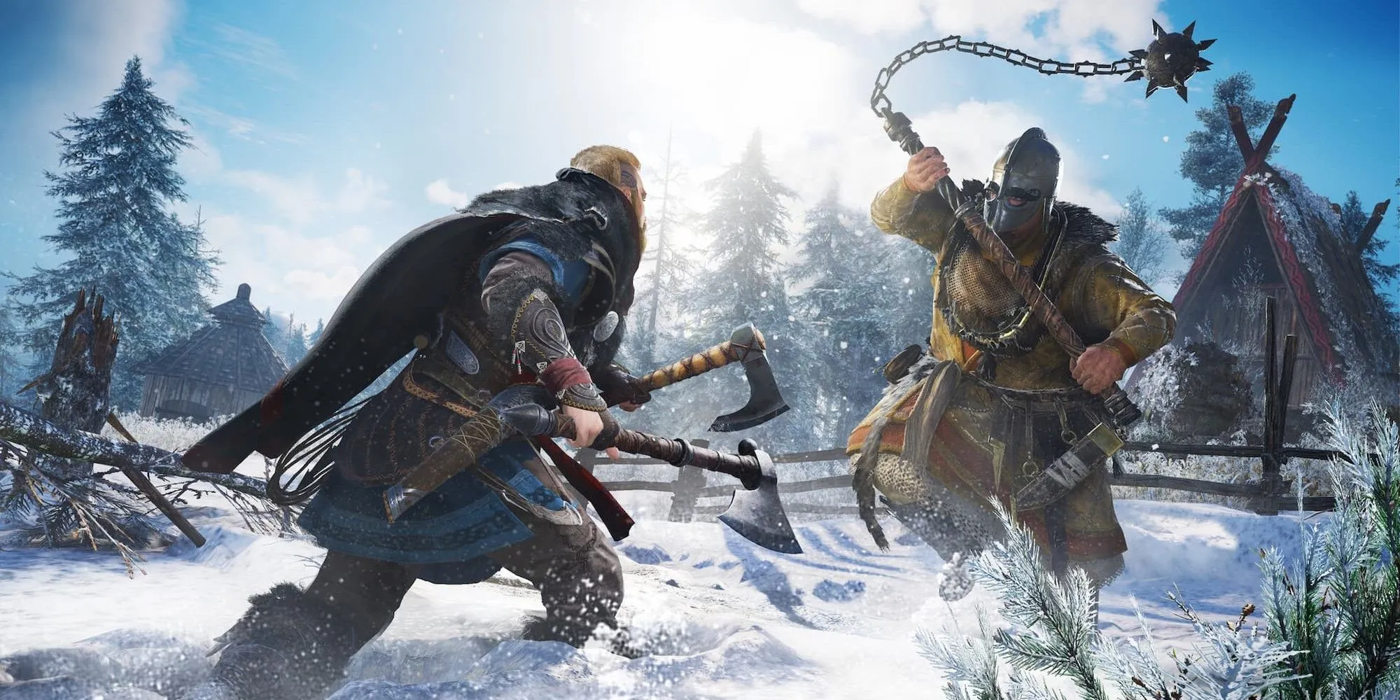 hình ảnh gameplay Assassin's Creed Valhalla cảnh tấn công NPC, minh họa cơ chế chiến đấu