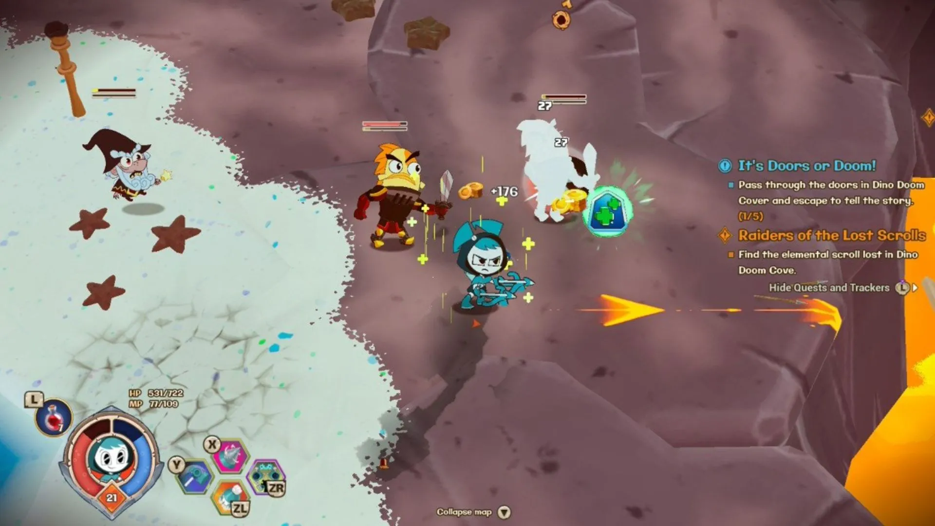 Jenny xông pha trong một trận đánh, thể hiện kỹ năng đặc trưng của nhân vật