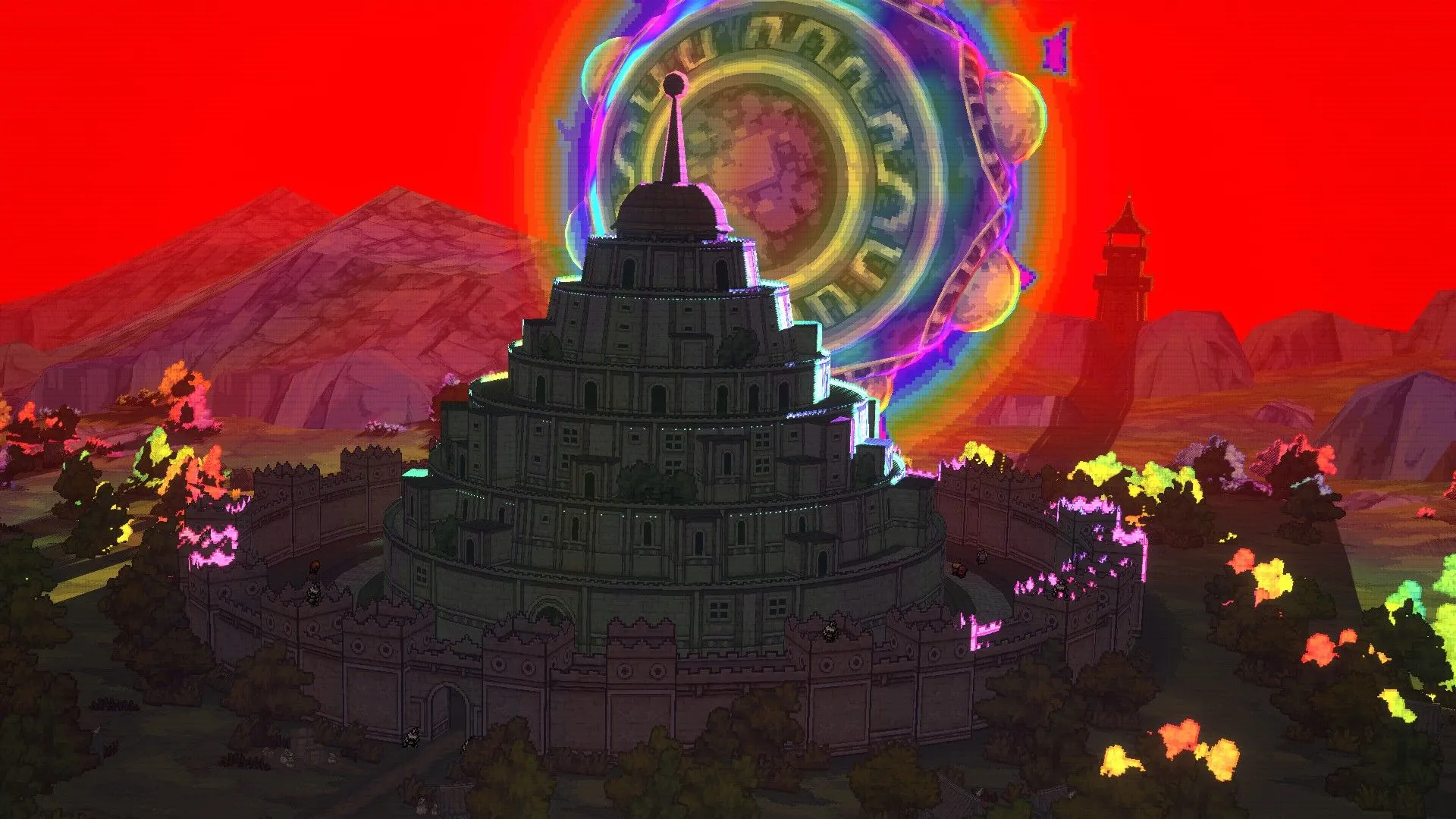 Màn hình mở đầu Ball X Pit với cảnh bullet‑hell đầy bóng và hiệu ứng kỹ năng