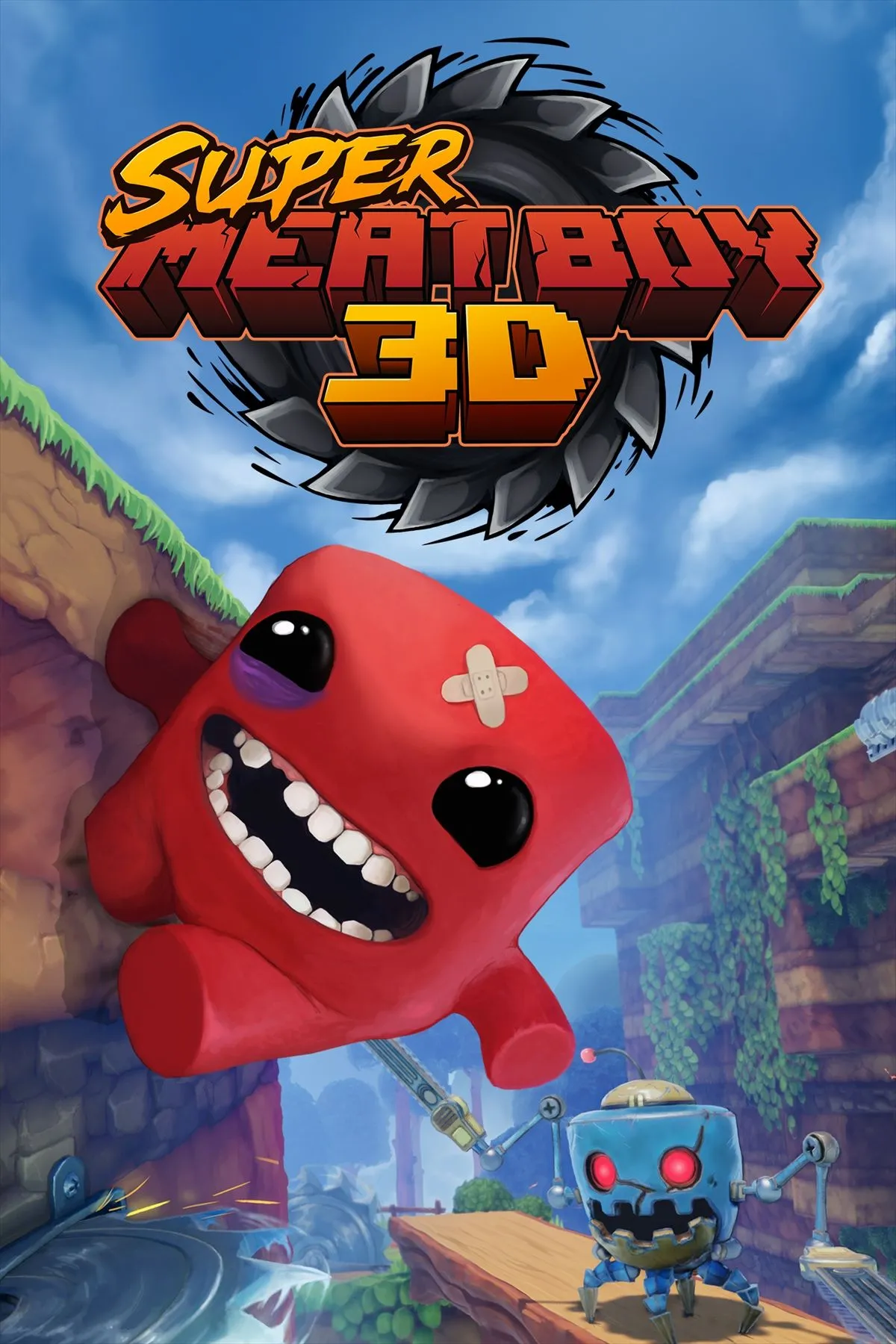 Meat Boy và Bandage Girl trong một cảnh quảng bá, visual art đầy màu sắc của game