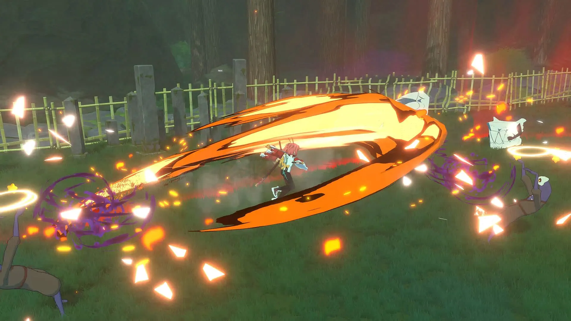 Nhân vật Homura Hime dùng song kiếm trong màn đấu bullet-hell