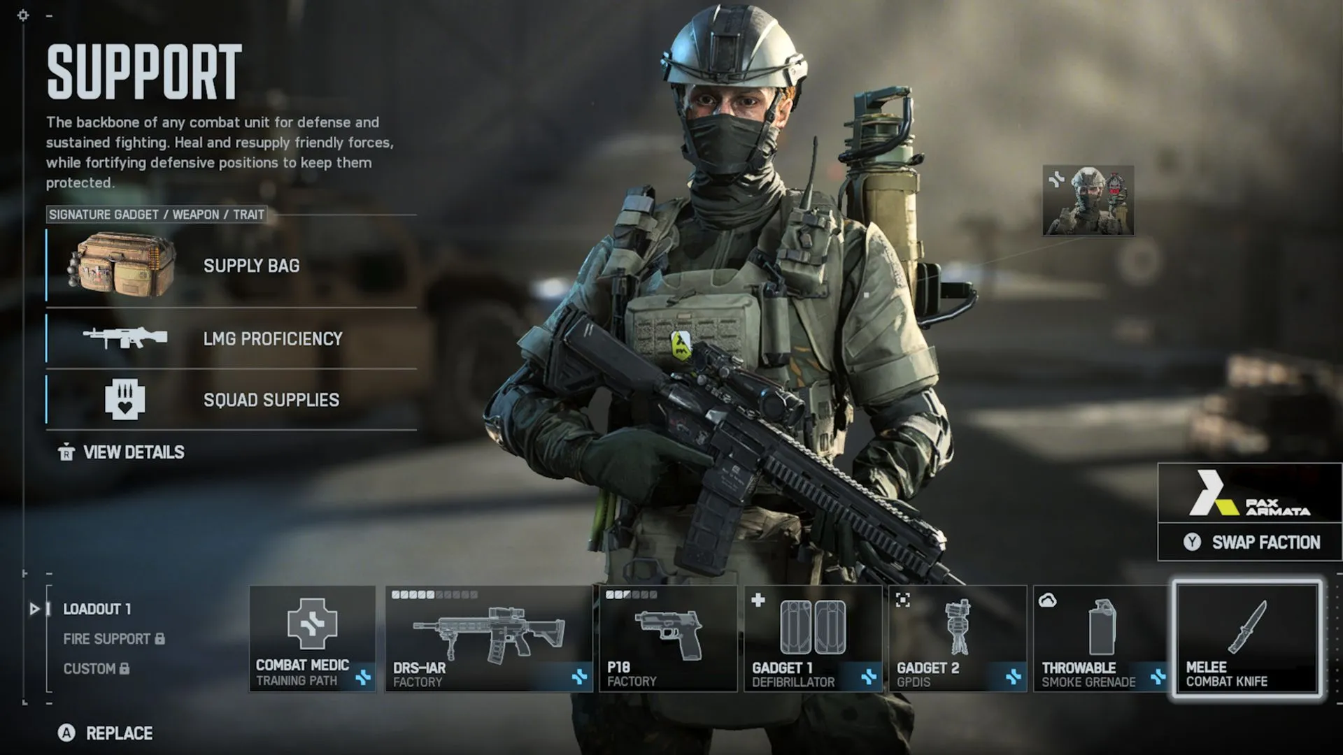 Support cung cấp đạn và hồi sinh bằng defibrillator trong Battlefield 6, mẹo dùng supply bag