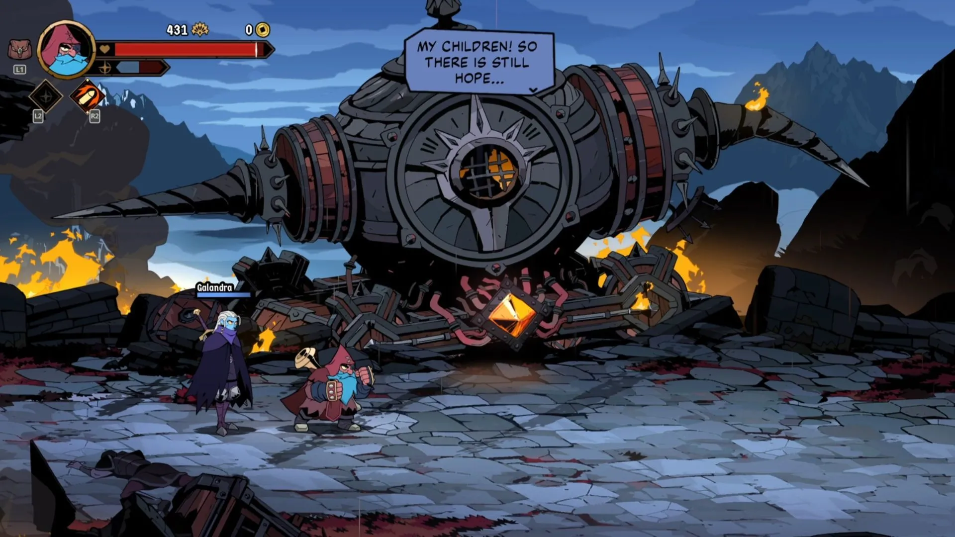 Tinh thể đỏ Ritual of Fire trong prologue Absolum