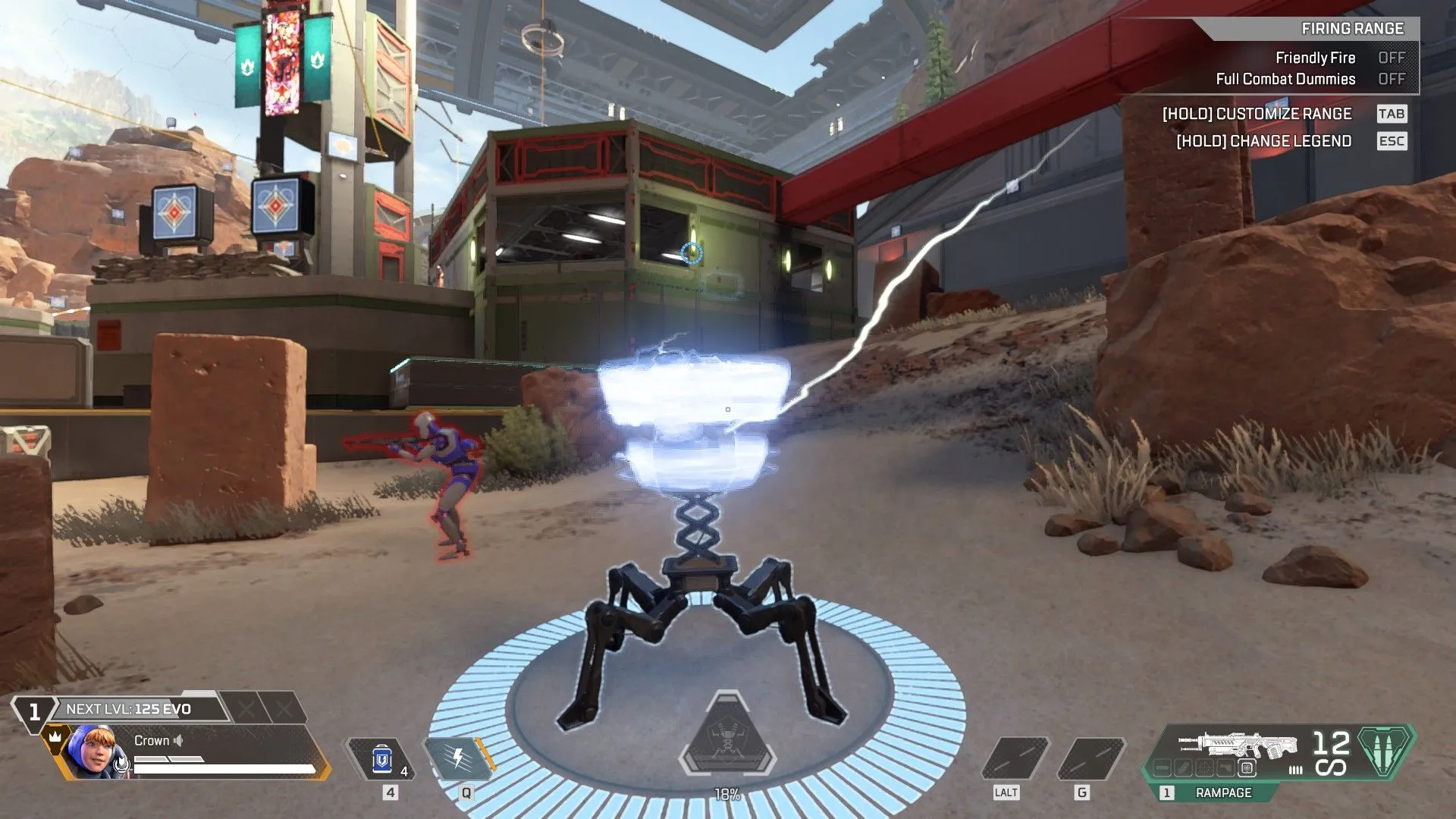 Wattson đặt Interception Pylon bảo vệ khu vực, hút và hủy đạn nổ trong Apex Legends